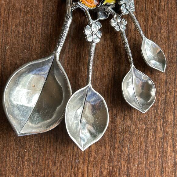 Ganz ER21865 4-Piece Set Birds Measuring Spoons silver - Picture 3 of 6